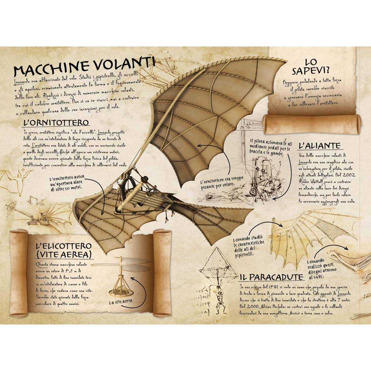Detach and create Leonardo da Vinci's inventions